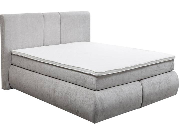 Boxspringbett NATI grau 180x200cm halbfest
