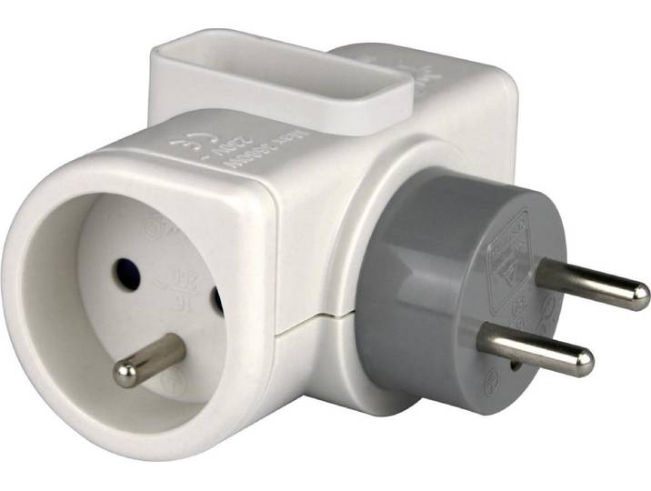 Multiprise sans câble avec prise rotative\, 3 prises blanc ZENITECH