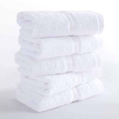 Gaestehandtuecher HAMMETEX "5er Set, 30x50 cm, weich & saugstark, 100% Baumwolle", weiß, B:30cm L:50cm, Frottier, Frottee, Handtücher, mit Bordüre, einfarbig, Schlaufe, 100% Baumwolle Frottee