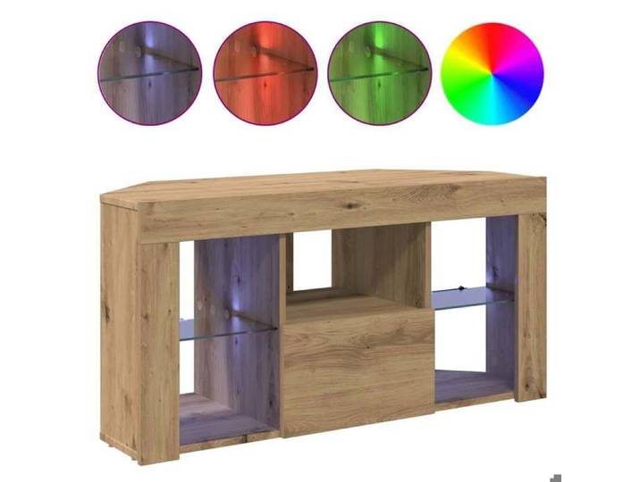 Cabinet TV - Marron - Meuble TV pour Télévision - 1 PC - LED d'Angle Chêne artisanal 100x40x50 cm T2279