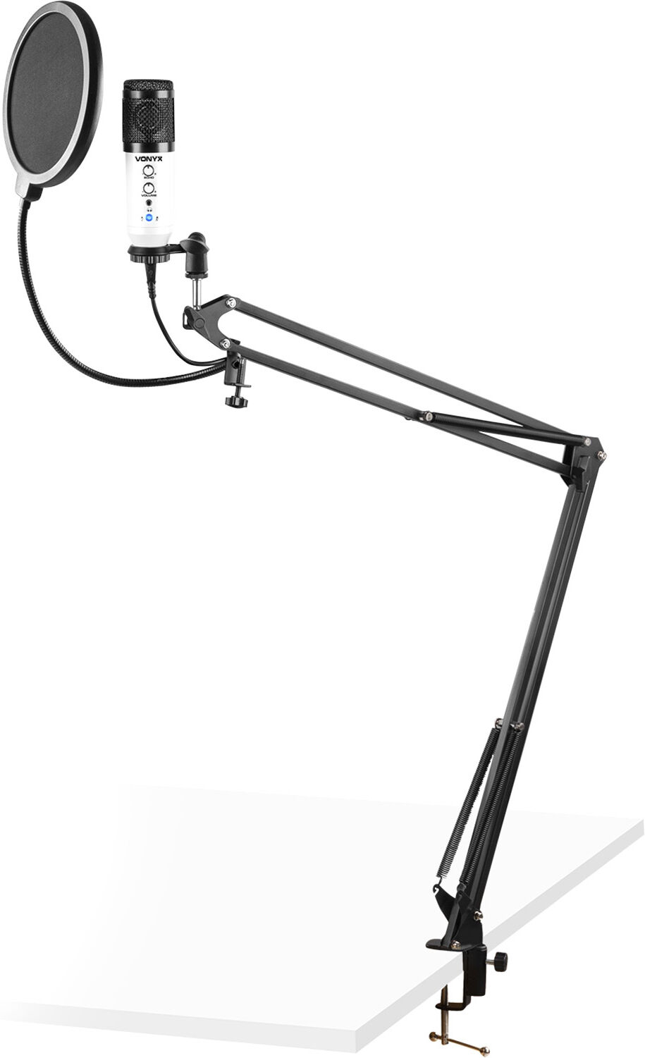 Vonyx Cms320w Studio-Mikrofon-Set Usb Weiß Mit Echo