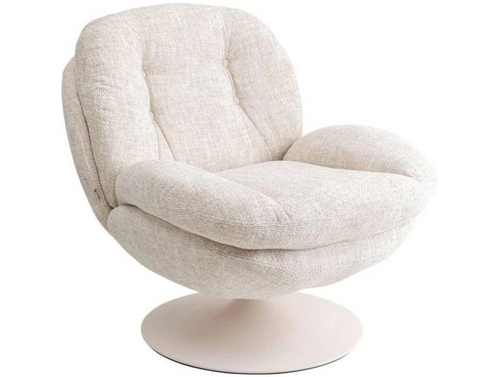 Kare-Design Designsessel, Beige, Metall, 84x86x89 cm, Sitzfläche 360° drehbar, Wohnzimmer, Sessel, Sonstige Sessel
