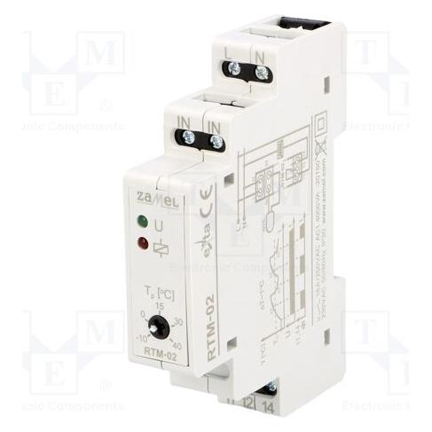 Zamel Regulator temperatury -10-40C bez sondy 230V AC RTM-02 (EXT10000198) (RTM-02)