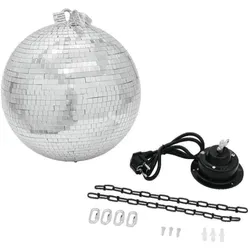 Eurolite Spiegelkugel mit Motor MD-1515 (30 cm), Spiegelkugel, Silber