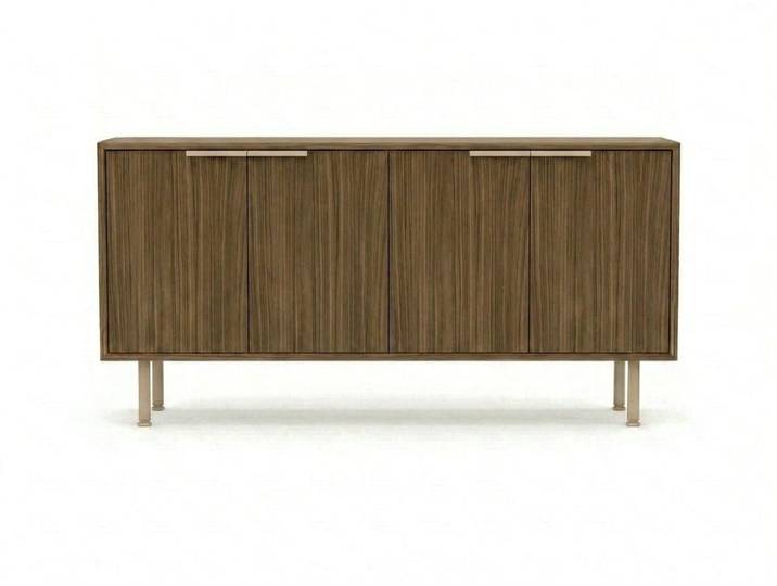 Xlmoebel Nachttisch Elegantes braunes Sideboard aus Holz mit 4 Türen für Ihr Zuhause, Made in Europa