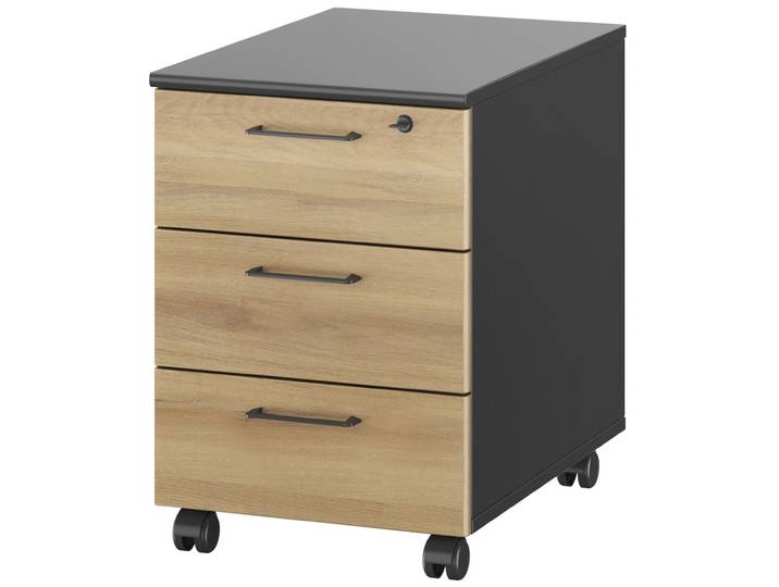 Caisson mobile Jazz - 3 Tiroirs - Profondeur 60 cm - Finition chêne bocage