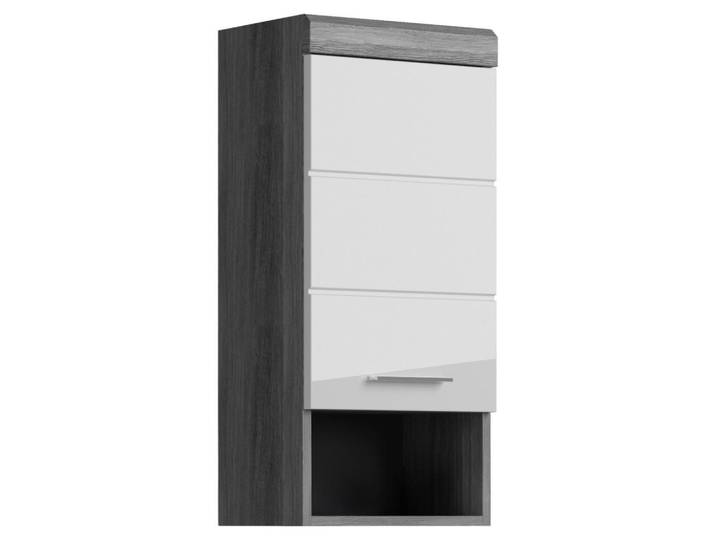 Mid.you Hängeschrank Scout, Anthrazit, Grau, Weiß Hochglanz, Kunststoff, 2 Fächer, 37x79x24 cm, FSC Mix, hängend, Badezimmer, Badmöbel, Hängeschränke