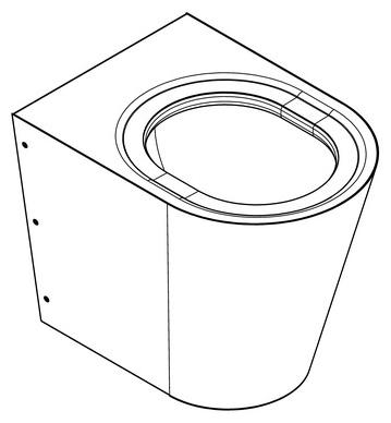 KWC Wand-Boden-WC CMPX597 aus Chromnickelstahl zur Wandmontage, Variante:Ohne WC Sitz