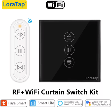 Inspire Curations Tuya WiFi Roller Shutter Curtain Switch Smart Motorized Blinds Controller With Remote, Timer & Voice Control kit 2