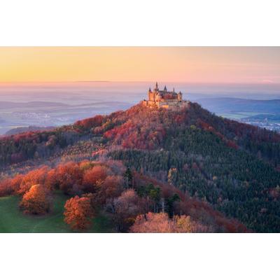 Fototapete PAPERMOON "Photo-Art DANIEL GASTAGER, GOLDENER HERBSTABEND", bunt, B:4,5m L:2,8m, Vlies, Tapeten