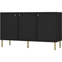 KOMMODE TORINO 125/74/41 cm mit 3 Türen Graphitfarben