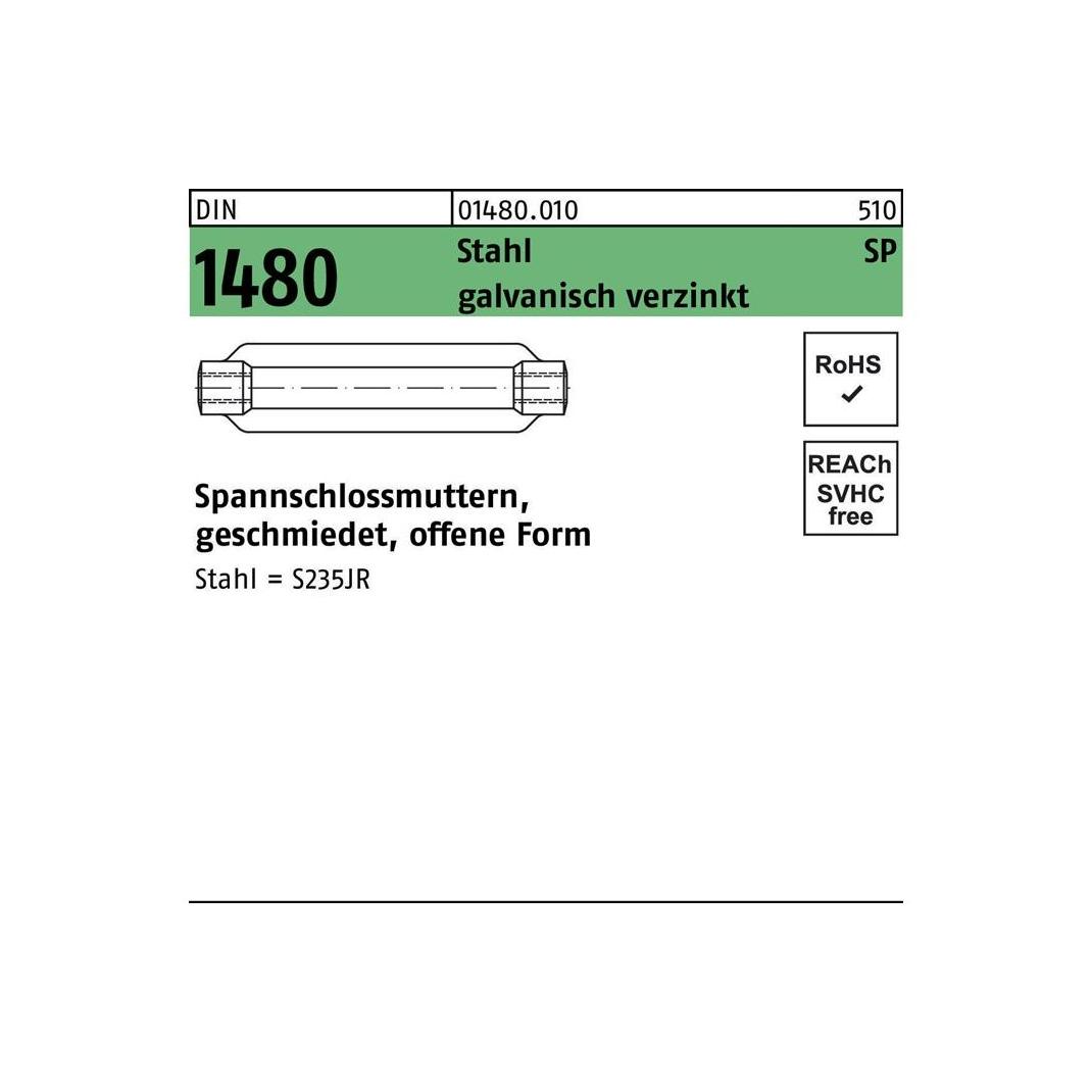 Sandisk DIN 148 Spannschlossmuttern Stahl SP M 16 / 170 galvanisc (014800100160000)