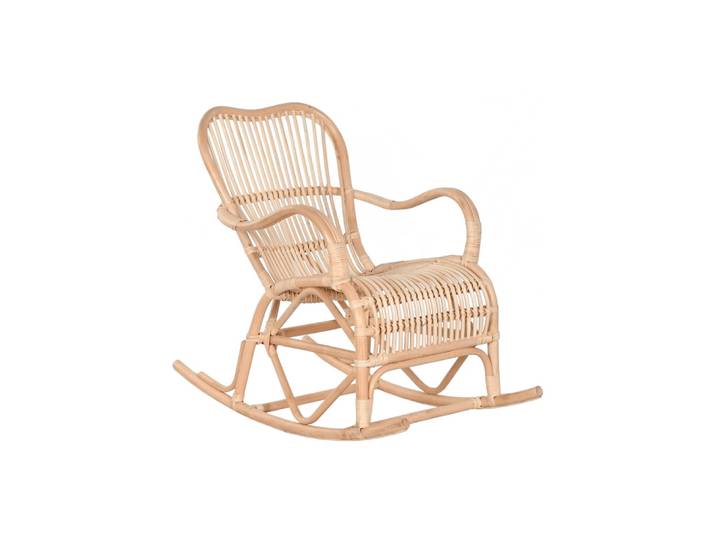 Fauteuil à bascule en rotin marron 64x102x90 cm
