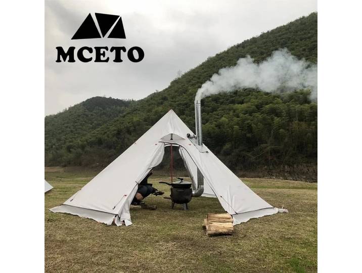 Tente Pyramidale Ultralégère pour Camping en Plein Air, Tipi avec Jupe de Neige, Trou de Rails, Randonnée, Nouvelle Collection, 1-2 Mortes