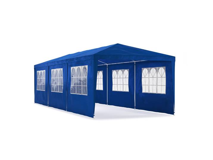 Partyzelt MARIS 9 x 3 m blau inkl. 8 Seitenwände