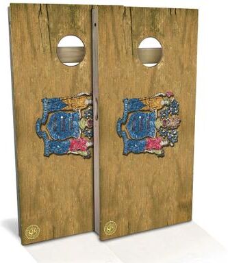 Skip's Garage New Jersey Flag Outdoor Cornhole Board Set