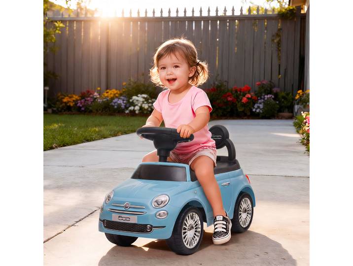 AIYAPLAY Voiture Pousser Enfant Fiat 12-36M Musique Coffre Bleu