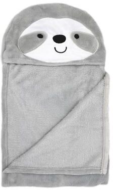 Jesse & Lulu Sloth Hooded Baby Blanket, Gray