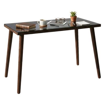 Dmora Schreibtisch Dlojacon, Mehrzweckschreibtisch, Bürotisch für PC, Eckschreibtisch, 110x60h73 cm, Nussbaum