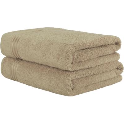 Saunatuch HAMMETEX "Hammetex 2er Set extra große Saunatücher", beige, B:80cm L:200cm, Frottier, Baumwolle, Handtücher, 100% Baumwolle – Weich & Saugfähig – Luxuriöse Große Spa-Badetücher