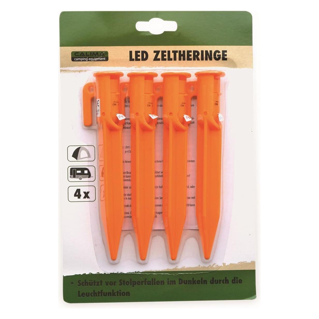 Calima CAMPING EQUIPMENT LED Zeltheringe, 4 Stück (46003)
