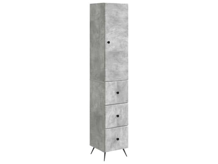 KUPTYERFG 2-TLG Schrankset Betongrau 34,5x34,5x90 cm Holzwerkstoff Vielseitiges 2er Set aus Schubladenschrank und Wandschrank fuer Wohnzimmer und Schlafzimmer.