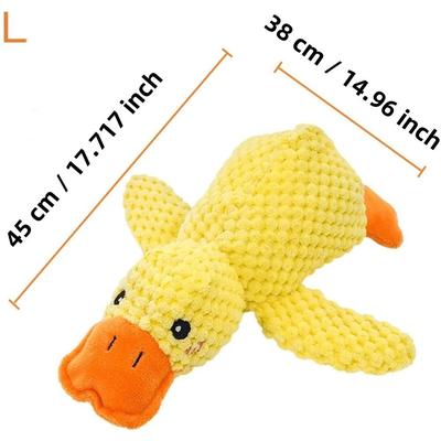 Uplift Essentials Interactive Squeaky Plush Toy Multi Sensory Teething & Boredom Relief For Small & Medium Pets duck l