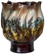 Storied Home Stoneware Organic Shaped Planter Vase with Reactive Glaze
