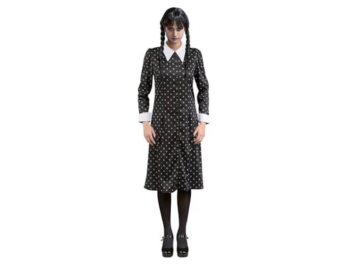 Chaks - Wednesday Addams-jurk voor dames, zwarte gothic-look