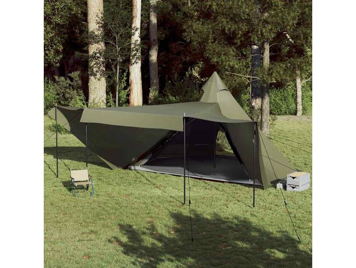 vidaXL Tipi-Familienzelt 8 Personen Olivgrün Wasserdicht