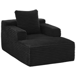 MODFU Schlafsofa aus Cord, schwarz, ohne Montage