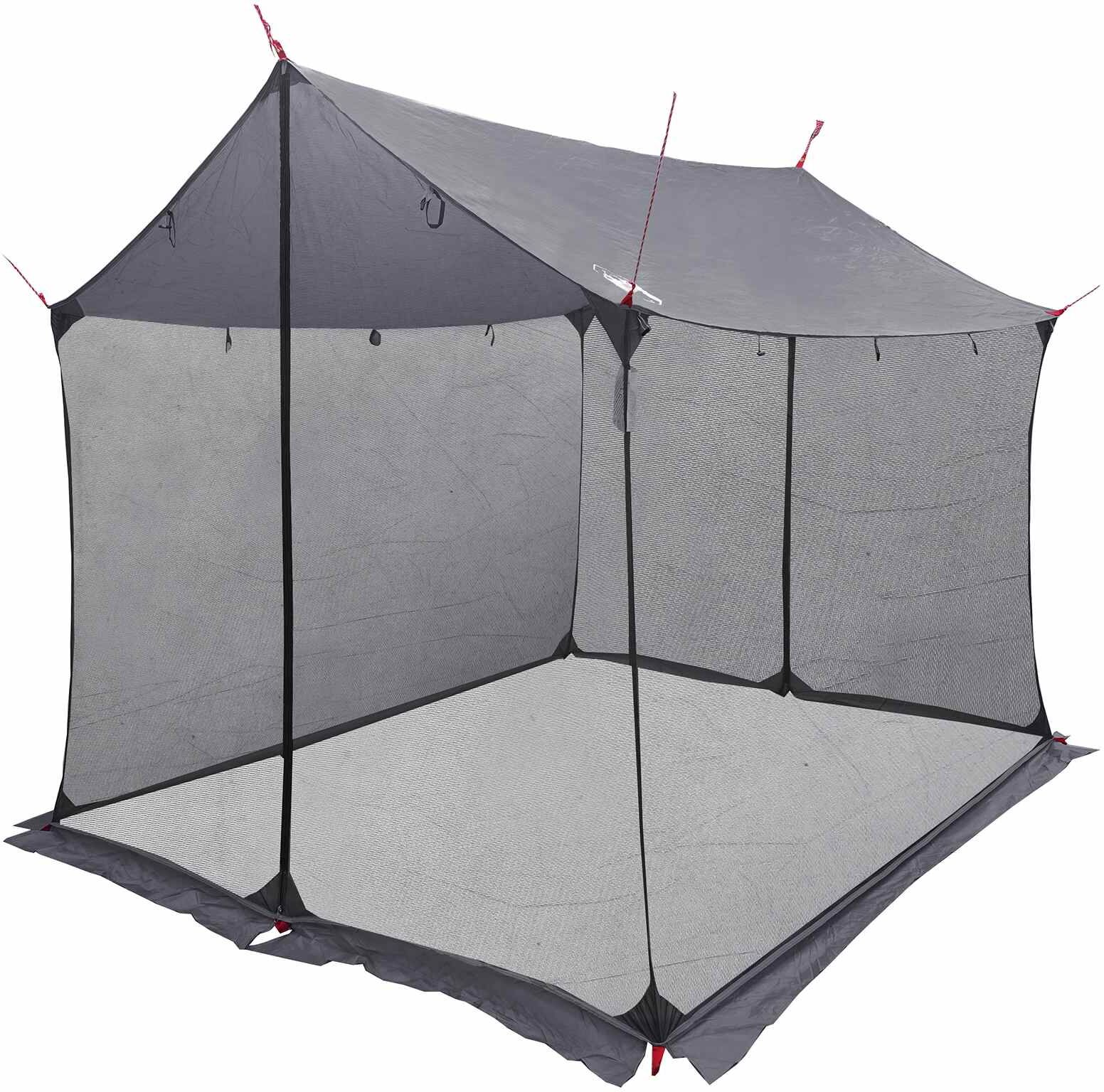 vidaXL Tarp de camping avec murs en maille Gris et orange