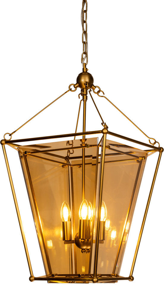Canora Grey Tod 4 - Light Lantern Pendant Polished Brass 72cm H X 40cm W X 40cm D