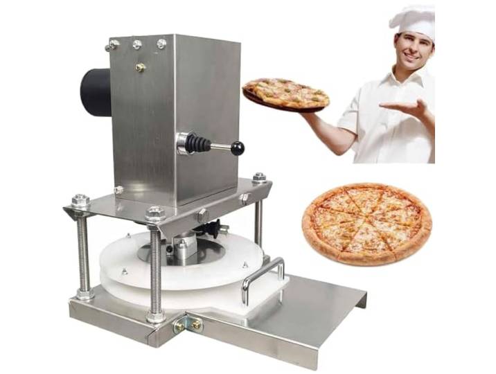 Kommerzielle elektrische Pizzateigpresse,antihaftbeschichtete Oberfläche Elektrische Kuchenmaschine,Waffeleisen aus Edelstahl,200–400 Stück/Stunde,for Pressen von handgehaltenen Pizzakuchen(9.84 )