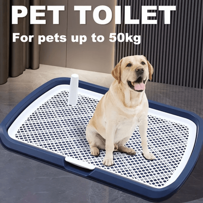 Inspire Essentials Dog Potty Training Toilet Tray With Removable Net And Reusable Pee Pad Holder blue