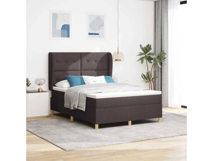 Stabiler Holzrahmen Höhenverstellbares Kopfteil Dunkelgrau 140x200 cm Braun Boxspringbett mit Matratze Dunkelgrau 90x190 cm Dunkelbraun Höhenverstellbar Komfort-Set mit Topper Stabiler Holzrahmen Luxus