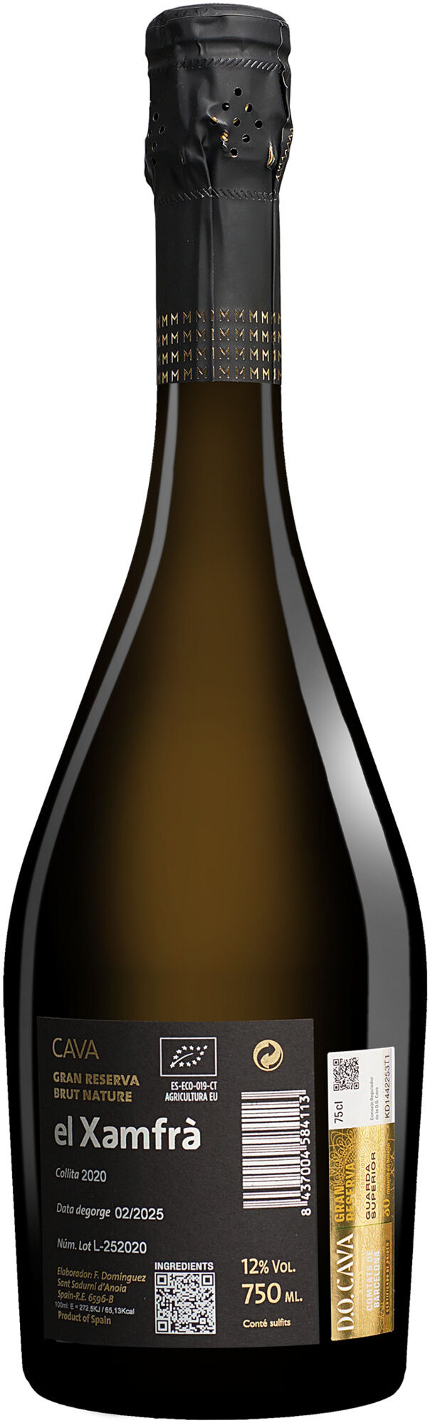 El Xamfrà Cava Gran Reserva Brut Nature 2020 12% Vol. Sehr Trocken aus Spanien