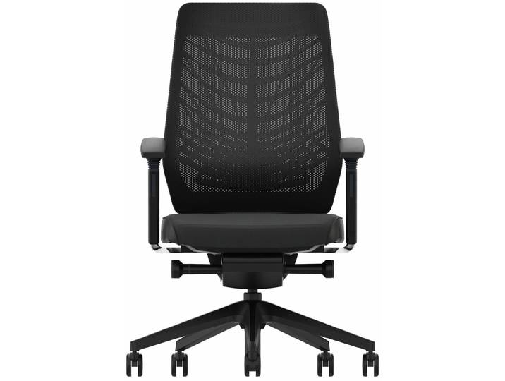 Fauteuil de bureau ergonomique Joyce Tissu et Maille Noir Hauteur réglable - Accoudoirs Dossier Roulettes