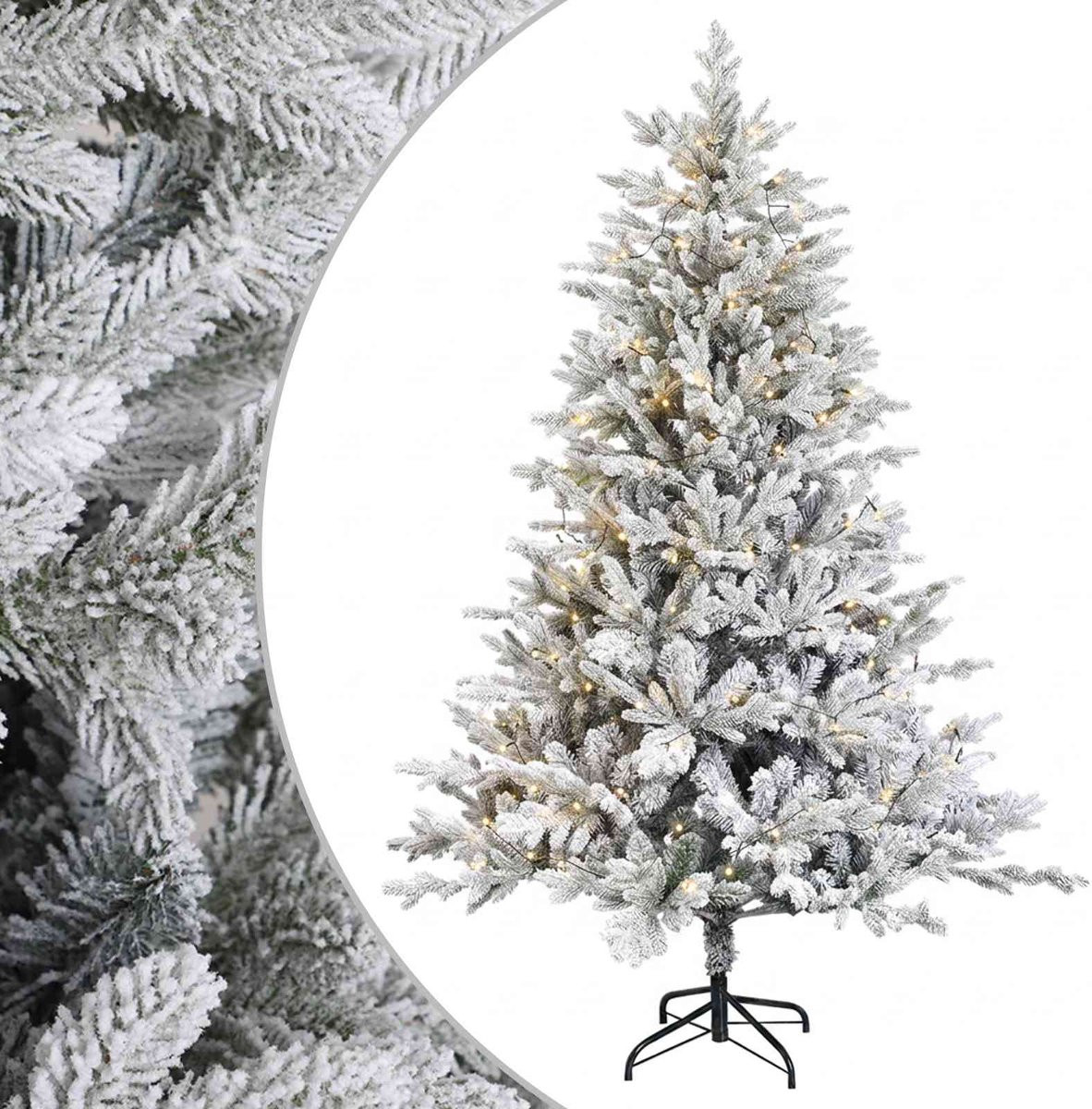 vidaXL Kunstmatige Kerstboom met 150 warmwitte LED-lampjes, 150 cm