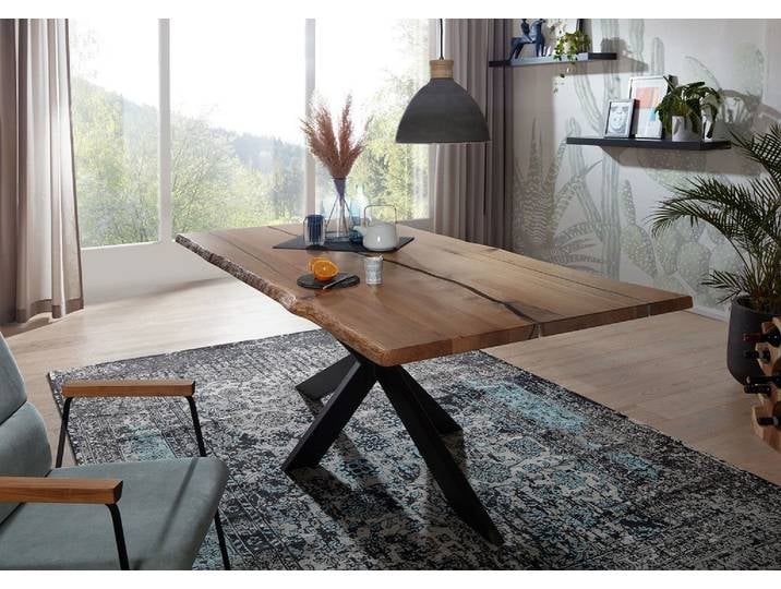Epoxidharz Esstisch 200x100cm 'Kiew' Wildeiche massiv