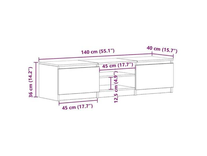 Elegant Meuble TV - chêne sonoma - MEUBLE HI-FI 140x Meuble TV - chêne sonoma - 140x40x35 5cm - Bois d'ingénierie @8586829 3198slw6