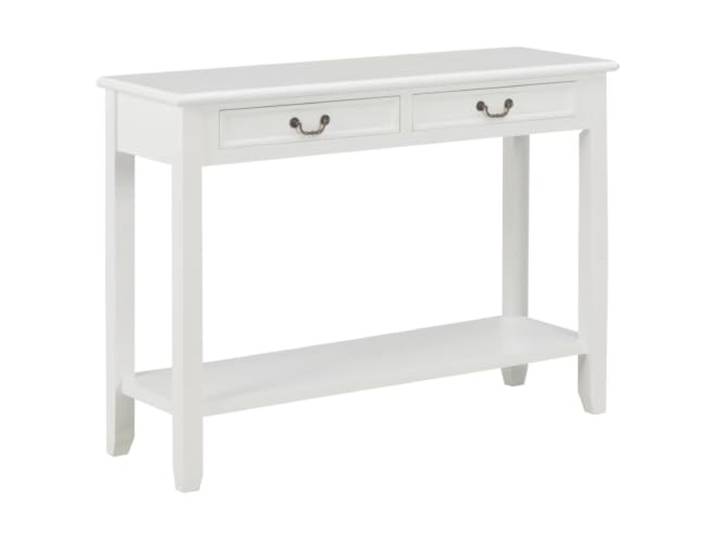 LKJephalotrope Konsolentisch Weiß 110x35x80 cm Flurtisch 2 Schubladen Schlankes Sideboard für Wohnzimmer und Diele: Untere Ablagefläche schafft Platz für Schuhe und Dekoration.