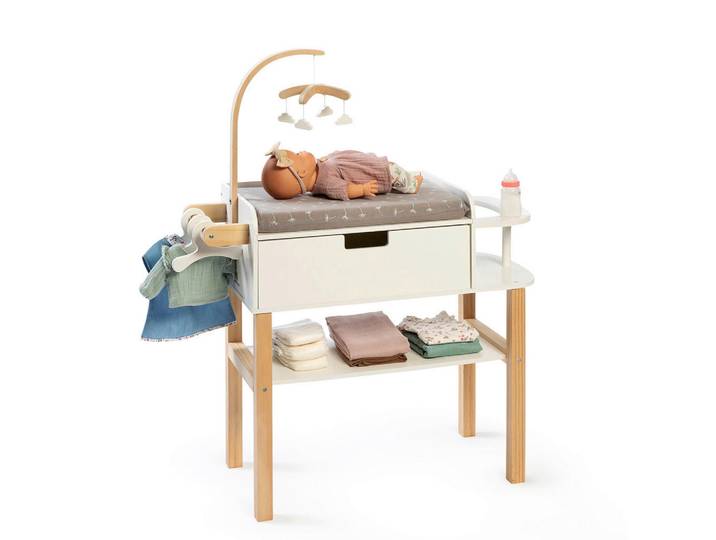 Musterkind Puppenwickelkommode Viola, Natur, Weiß, Holz, 30x90x71 cm, EN 71, CE, Spielzeug, Kinderspielzeug, Puppen & Puppenzubehör, Puppen