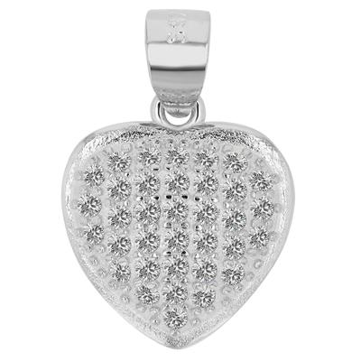 Herzanhänger AKZENT "Darya" Damen - Herzanhänger Silber 925 - rhodiniert", silber (silberfarbig), Schmuckanhänger, Damen, Silber 925 (Sterlingsilber)