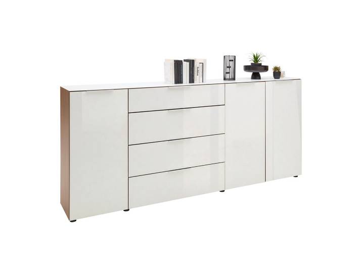 Sideboard Siena Weiß/Nussbaumfarben