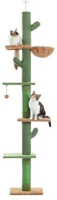 Uplift Treasures Adjustable Floor To Ceiling Cat Tree Tower With Hammock green