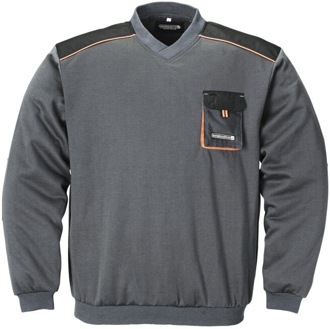 Pullover taille L gris foncé/noir/orange 100 % PES TERRATREND ; Terrax (3815 FB. 6310)