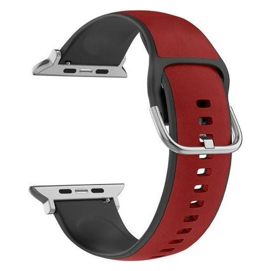 Beline pasek Apple Watch Silico Leather 42/44/45/49mm czerwono-czarny /red-black box (Kunstleder, Leder, Silikon) (Beli03133)