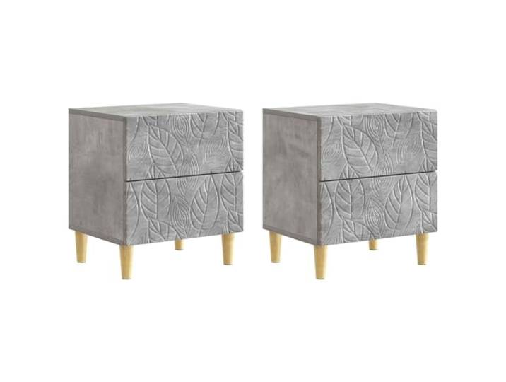 KGFHERENB Nachttisch 2er Set Betongrau 43x34,5x48 cm Holzwerkstoff Praktisches 2er-Set Beistelltische für Schlafzimmer und Wohnzimmer mit Eukalyptus-Holzbeinen und Stauraum.