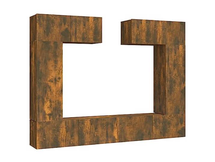 GKHPYURE TV-Möbel-Set, 6 Stück, Eiche Rauch, Holz, mehrschichtig